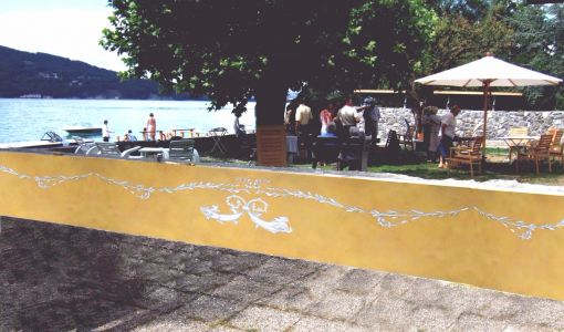 Monumental paintingfor a pontoon / Peinture Murale d'un ponton 